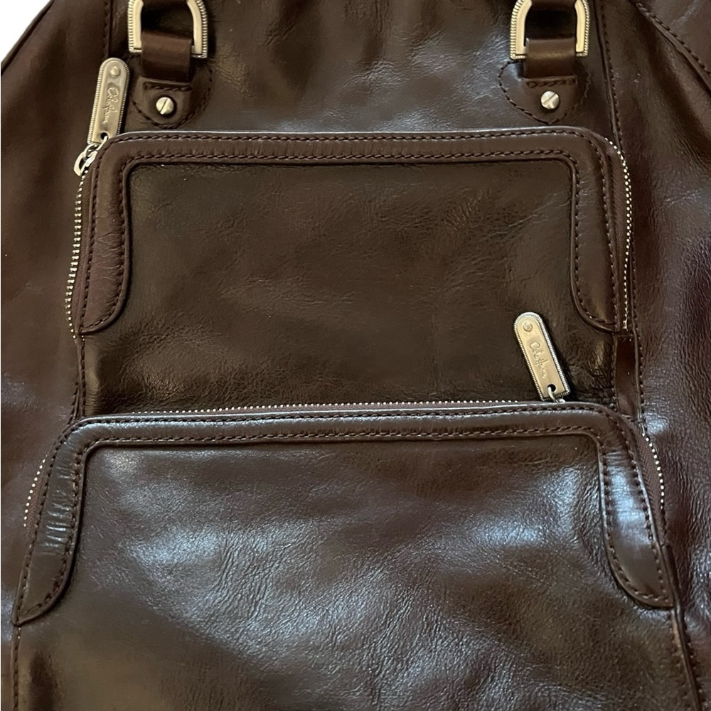 Cole Haan Dark Brown Leather Shoulder Bag - Picture 3 of 6